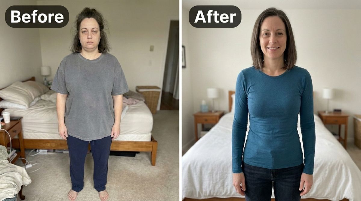 woman on the left should look visibly chunky