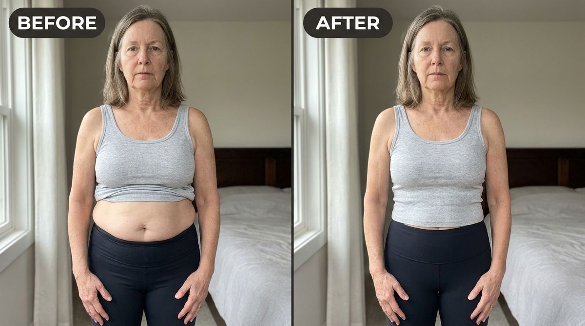 A single WIDE HORIZONTAL 16:9 photo split by one clean vertical center line into two halves, both halves the SAME candid